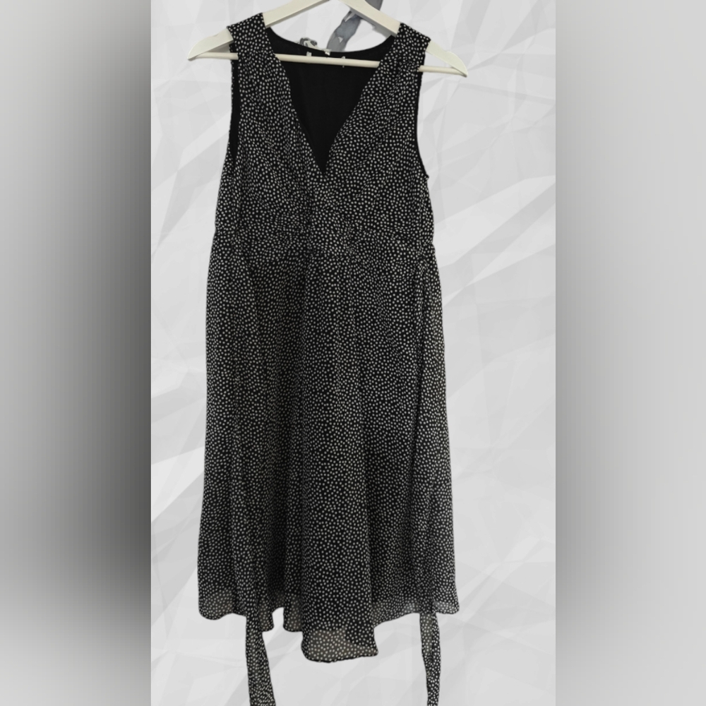 Black  and white peas midi dress